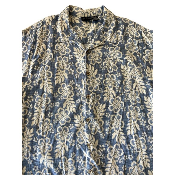 Ocean Pacific OP Longriders Hawaiian Mens XL Button Short Sleeve Shirt Floral - Picture 4 of 8